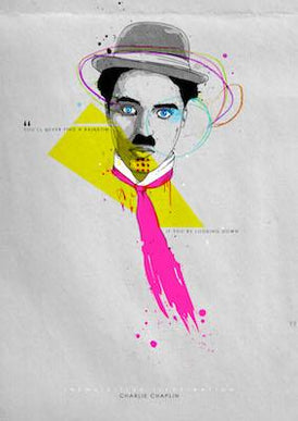 Charlie Chaplin Inkquisitive painting
