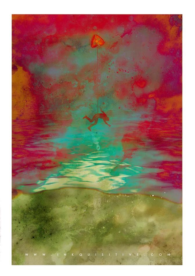 Gradually, I'm floating away Inkquisitive painting