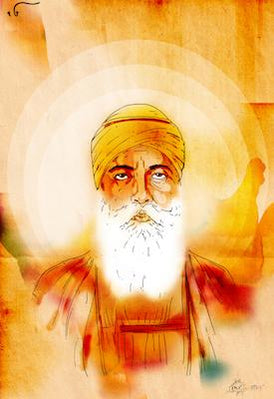 Guru Nanak Dev Ji Inkquisitive painting