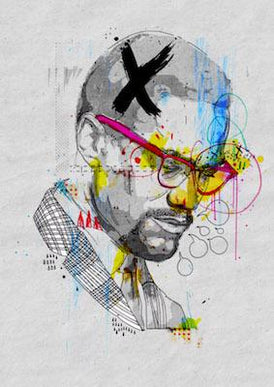 Malcolm X Inkquisitive painting