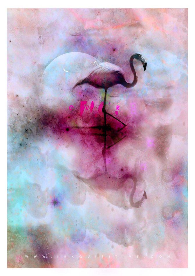 Flamingo Inkquisitive painting