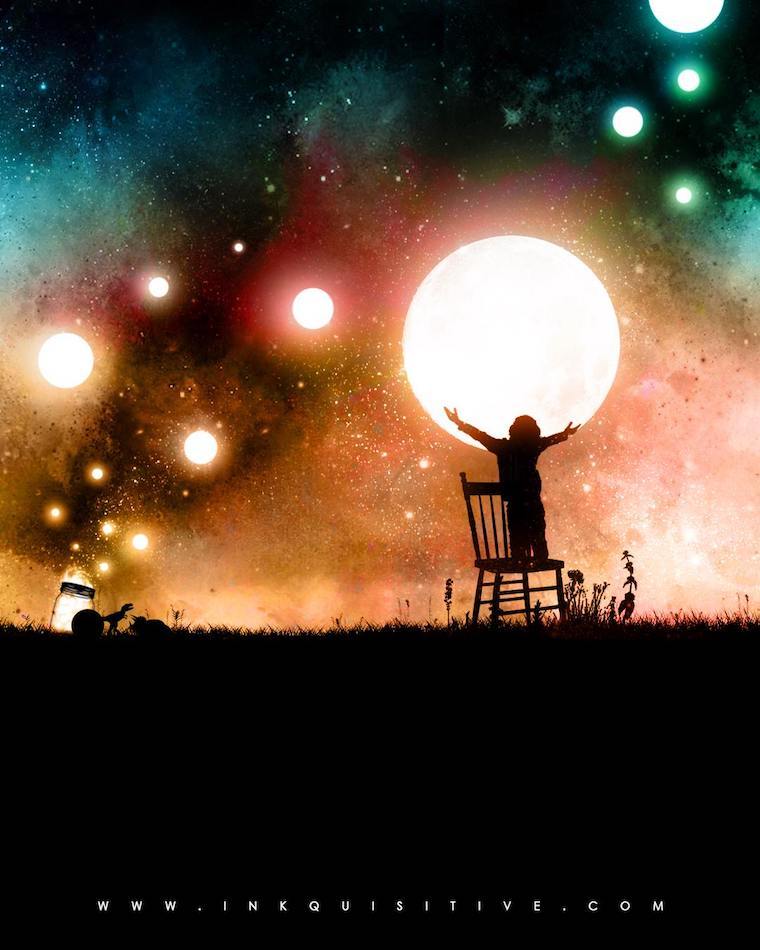 Love the moon Inkquisitive painting