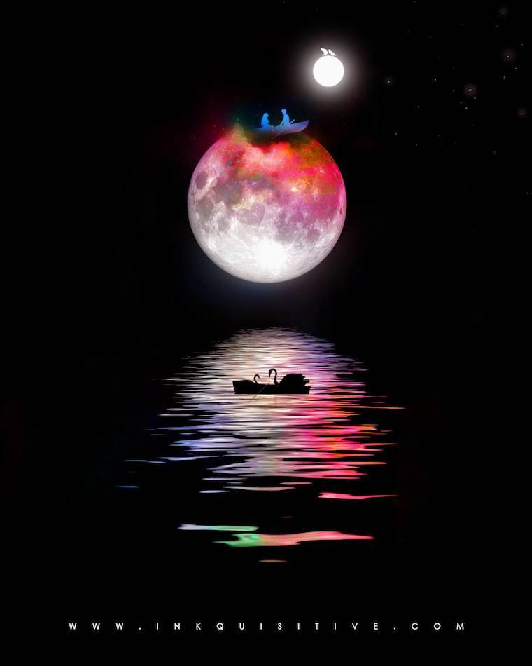 The dark side of the moon Inkquisitive painting