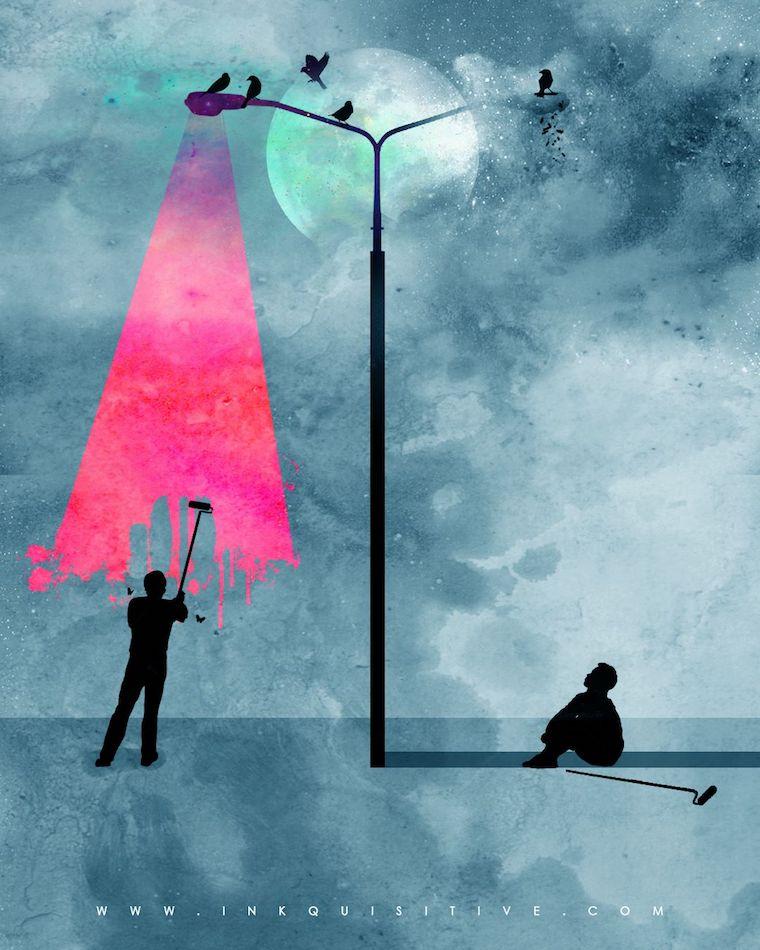 Thoughts make things Inkquisitive painting