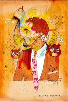 Kanye college Inkquisitive painting