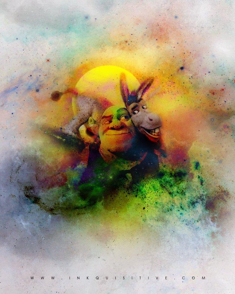 Shrek and Donkey Inkquisitive painting