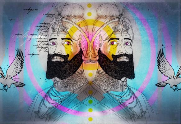 Tenth Guru II Guru Gobind Singh Ji Inkquisitive painting