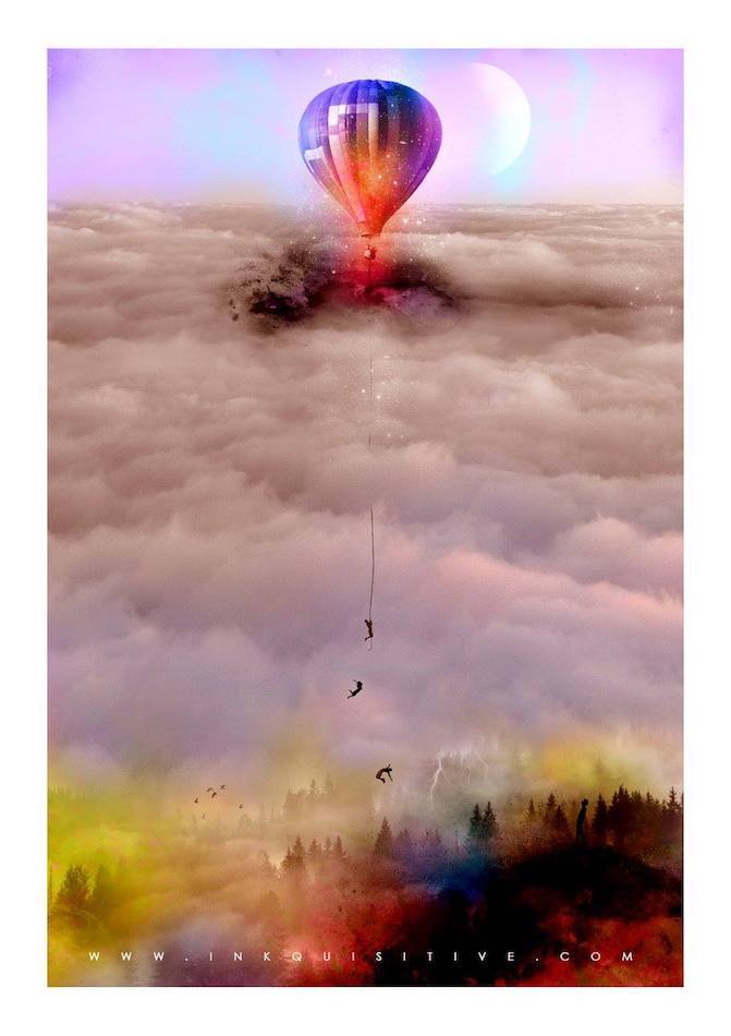 Hot air balloon Inkquisitive painting