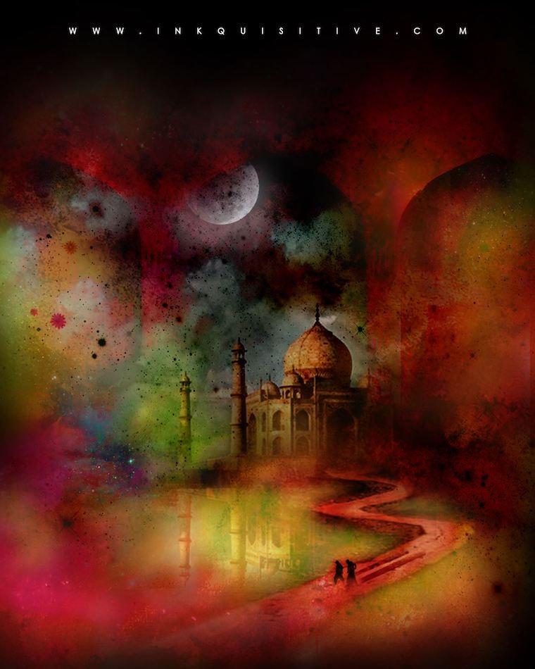 Travel Taj Mahal Inkquisitive painting