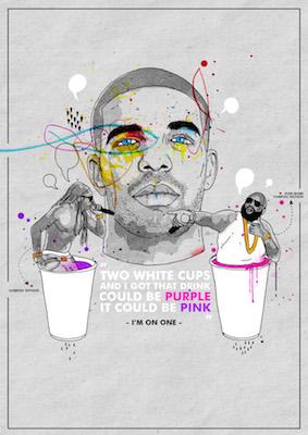 Drake Two white Cups Inkquisitive painting