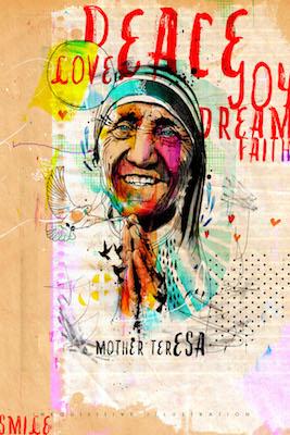 Mother Teresa Inkquisitive painting